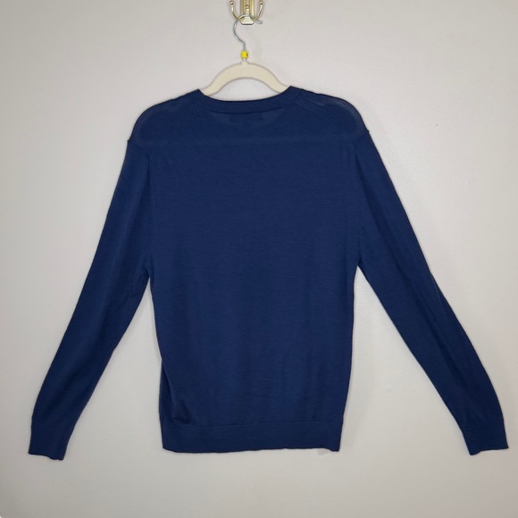 Banana Republic 100% Merino Wool Deep Blue Crewneck Sweater Size M - Picture 8 of 16